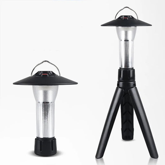2-in-1 Portable Foldable Camping Lamp Stand Lantern Hanger Table Rack for Outdoor Activities HW777