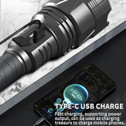 Strong Light XHP360 LED Flashlight  Rechargeable High Power  Spotlight Lamp Long Range Torch Emergency Lantern