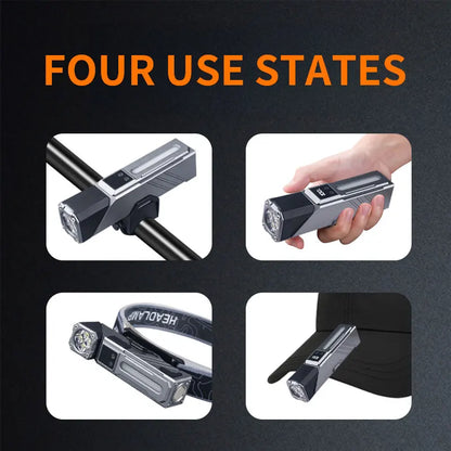 Corner multi-function flashlight colorful atmosphere light magnetic flashlight work light headlight bicycle light