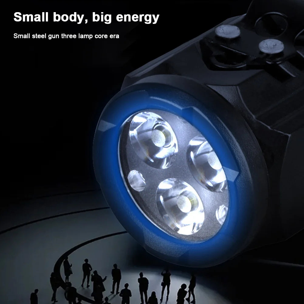 Mini LED Flashlight USB TYPE-C Rechargeable with Clip Pocket Flashlight 3 Light Modes Hat Clip Light for EDC Camping Hiking Emergency