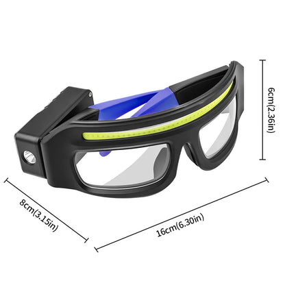 Multi Functional Goggles Wave Sensor Control, 5 Modes W/strobe, 90° Rotatable, Usb-c Rechargeable for Cycling Fishing Repair
