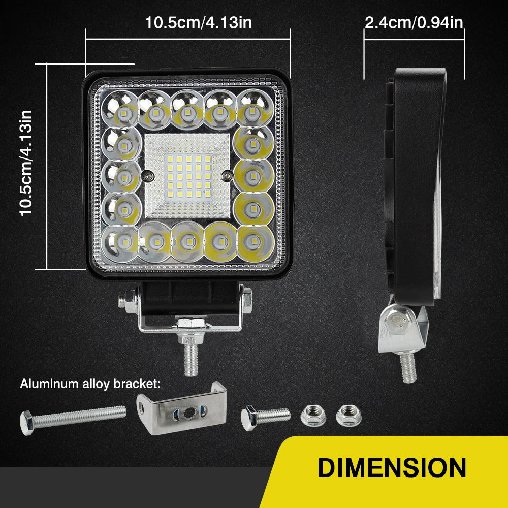 Barra de luz LED de trabajo de 123 W, foco de conducción, lámpara antiniebla para Jeep, camión, barco, coche, tractor, SUV, ATV, Barra 4X4, faro LED de 10 V, 60 V