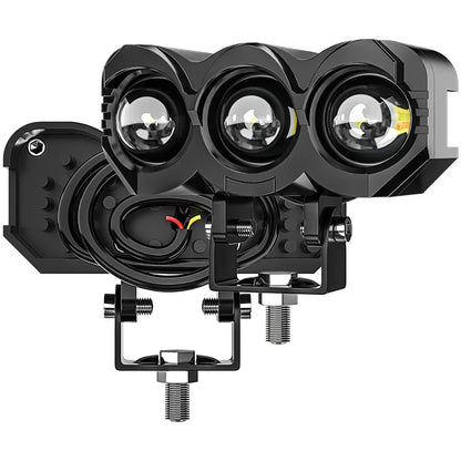 Motorcycle led lights white and yellow double light owl external electric car headlights modified led lights