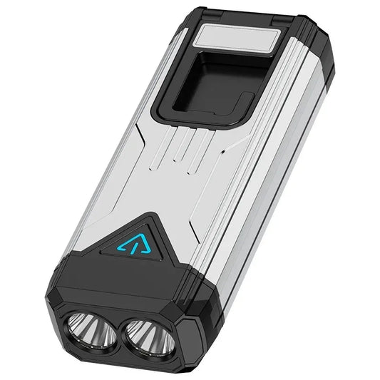Led Flashlight Type C Rechargeable Built in 4000mAh Battery Torch 8Modes Work Lamp Outdoor Campin Survival Alarm Light