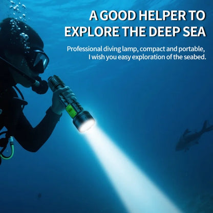 New XHP70 Diving Flashlight IPX8 Waterproof Digital Charging Case Dual-Use Underwater Land High-Intensity Flashlight