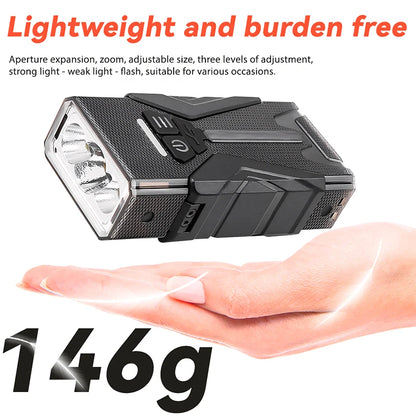 Tactical Flashlight with RGB & Side Lamp, Zoomable High Lumens, Magnetic Base & Clip for Outdoor Camping Hiking M19