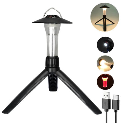 Three Light Sources with Built-in Battery Outdoor Camping Light Type-c Charging Magnet Retro Camping Light H1