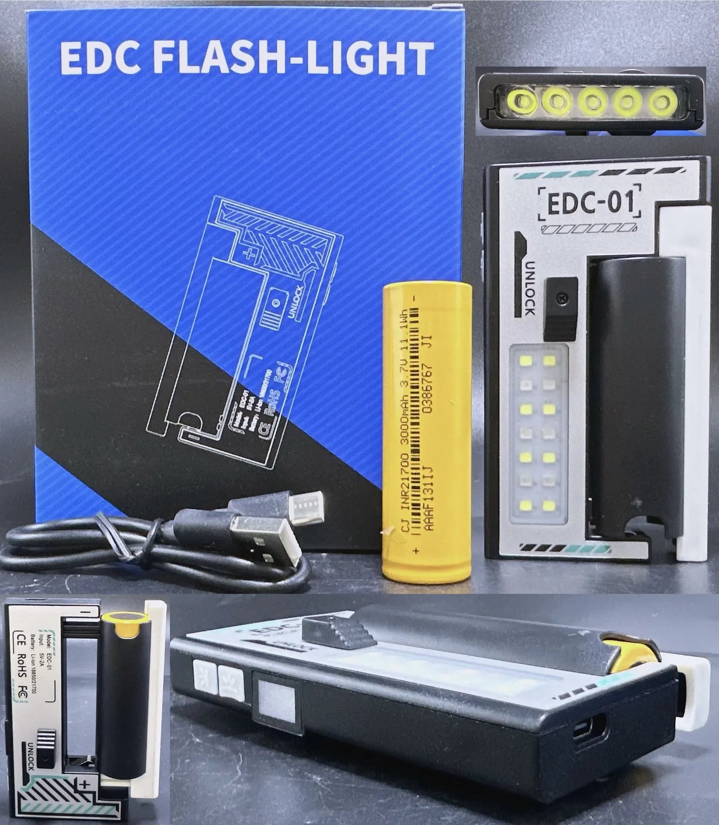 LED Ultra Bright Flashlight Waterproof Dustproof High Brightness Work Light with Ultra Long Endurance Lighting