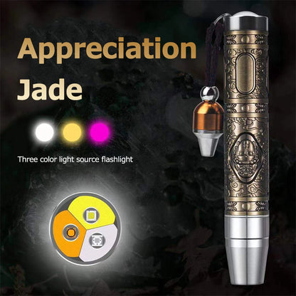 UV LED Flashlight 3 Modes Identification Jade Detector 365nm Ultraviolet Aluminum Alloy Emerald Jewelry Gems Amber Torch Lamp 1319