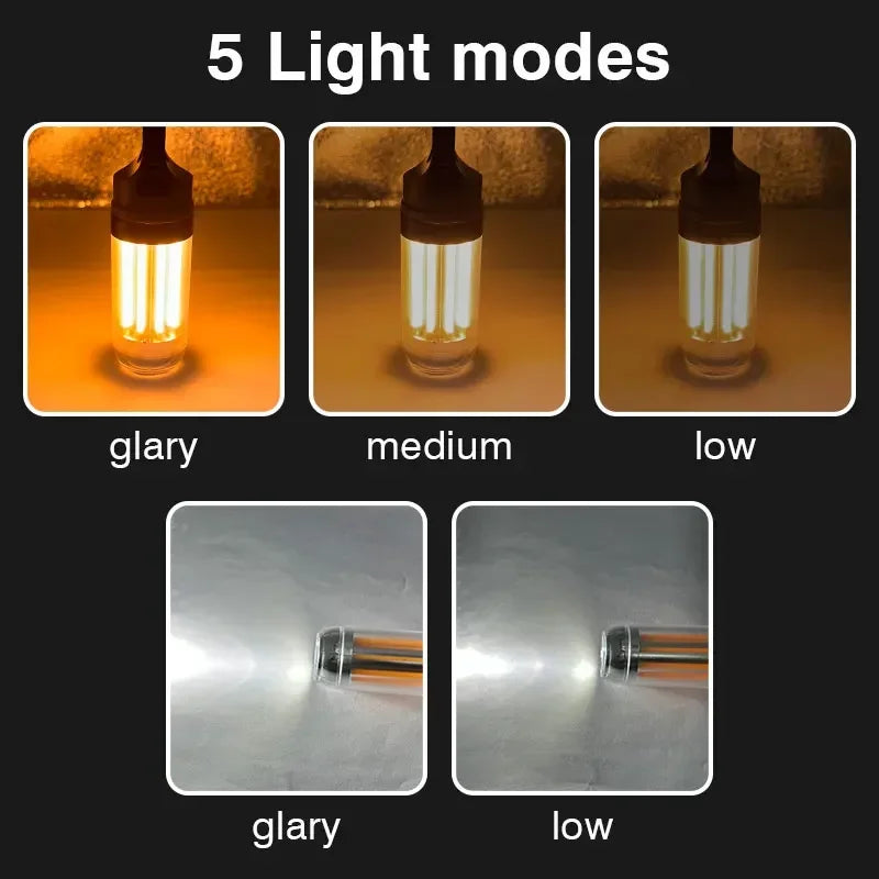 Three Light Sources with Built-in Battery Outdoor Camping Light Type-c Charging Magnet Retro Camping Light H1