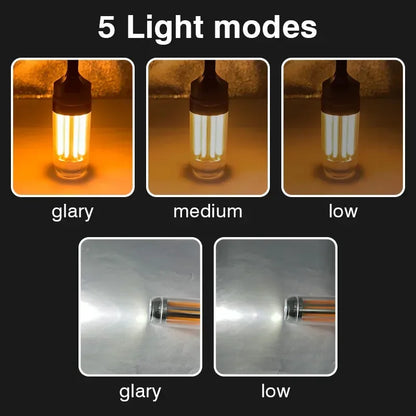 Three Light Sources with Built-in Battery Outdoor Camping Light Type-c Charging Magnet Retro Camping Light H1