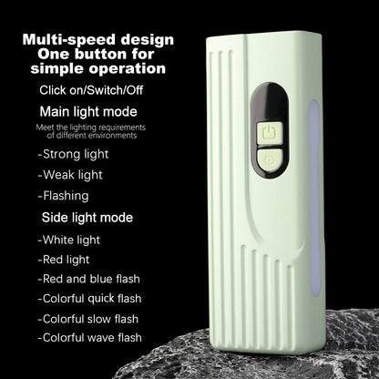 Bicycle Front Light with Colorful Warning Side Light Digital Display MTB Head Light Bottom Magnet Flashlight Cycling Accessories