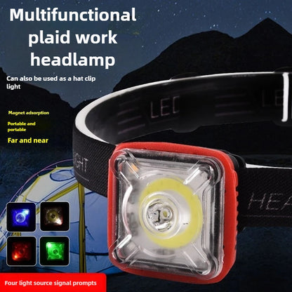 High-Brightness Portable COB Mini Headlamp Type-C Rechargeable Work Light Camping Outdoor Flashlight for Cross-Border Sales