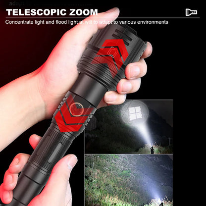 Long Range Flashlight  High Power LED Flashlight Torch 30W Lighting Distance Waterproof Tactical Hunting Lights