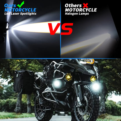 New Motorcycle LED Headlight Auxiliary Fog Driving Light Dual Projector Lens LED Work Light Truck SUV 4WD 4x4 Boat ATV Tractor