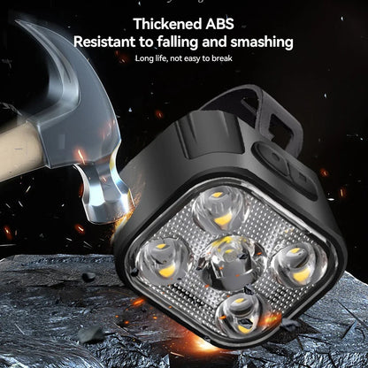 Huntmaster 5LED High Bright Bicycle Lighting Warning Light Waterproof MTB Bike Headlight Taillight