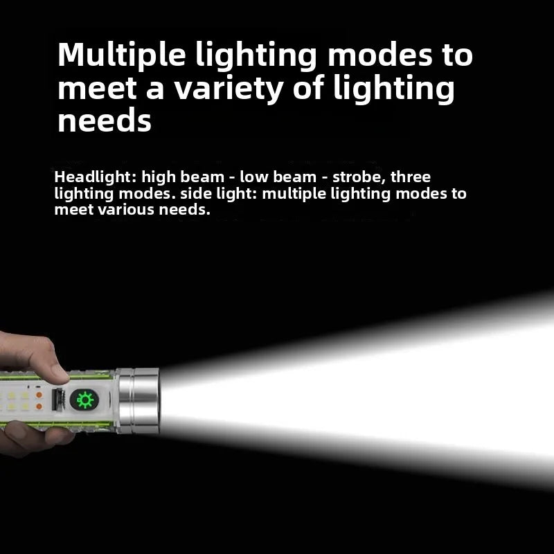 White Laser High-Brightness Flashlight: Type-C Multi-Function Mini Flashlight with Red-Blue Strobe, Fluorescent Feature