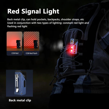 MINI USB Rechargeable LED Flashlight Portable Tail magnet flashlight Super Bright Camping Lantern Side COB emergency light