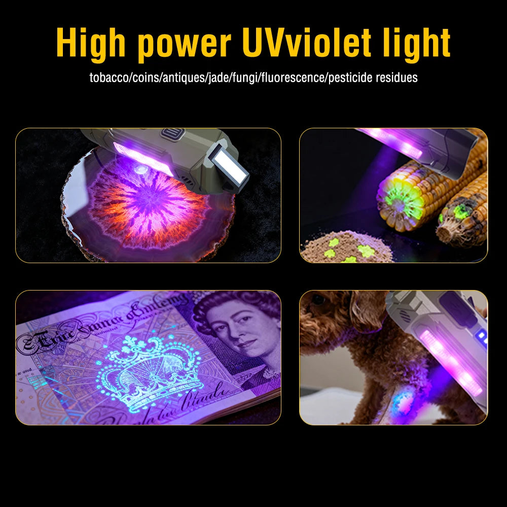 Small EDC Flashlight Portable Pocket Gift Torch Light Magnet Multi-Function Flashlight with UV Light K220