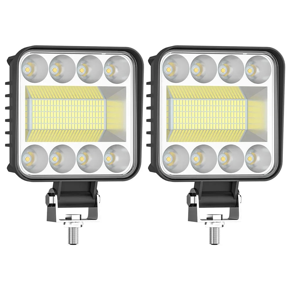 Car LED front light 4 "square 128LED square working light off-road vehicle driving lights auxiliary lights