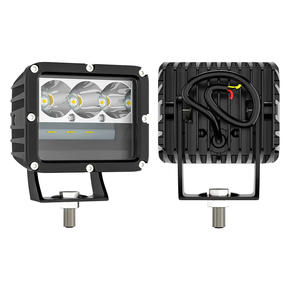 12V 24V Car LED Working Light A-pillar White and Yellow two-color Spotlights 60W Super Bright 4X4 off-road Lights