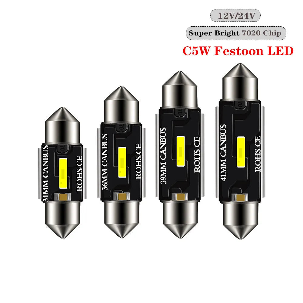 C5W C10W LED Bulbs Canbus Festoon-31MM 36MM 39MM 41MM CSP 1860 NO ERROR Car Interior Dome Light Reading Light 12V/24V