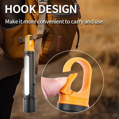 LED flashlight work light Type-C USB fast charging waterproof camping flashlight rechargeable zoom pocket flashlight