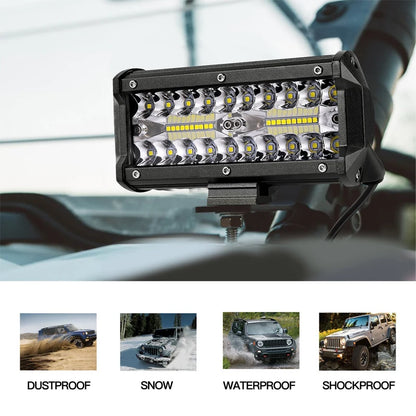 7 Inch 120W Combo Led Light Bars Spot Flood Beam for Work Driving Offroad Boat Car Tractor Truck 4x4 SUV ATV 9-30V
