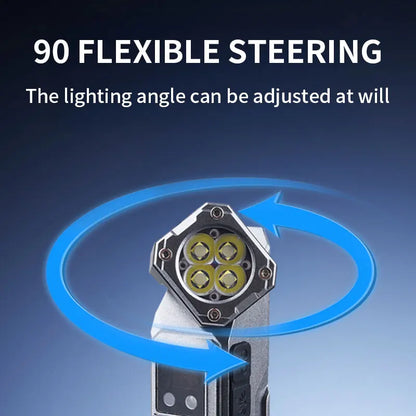 Corner multi-function flashlight colorful atmosphere light magnetic flashlight work light headlight bicycle light