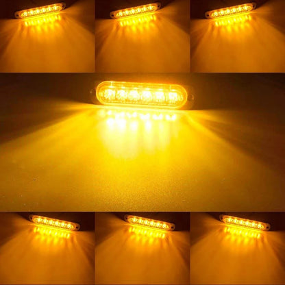 Luz de advertencia constante LED de 12 V, 24 V, 6 SMD, para rejilla de luz, baliza para automóvil, luz de tráfico ABS, color ámbar, amarillo, blanco, rojo y azul