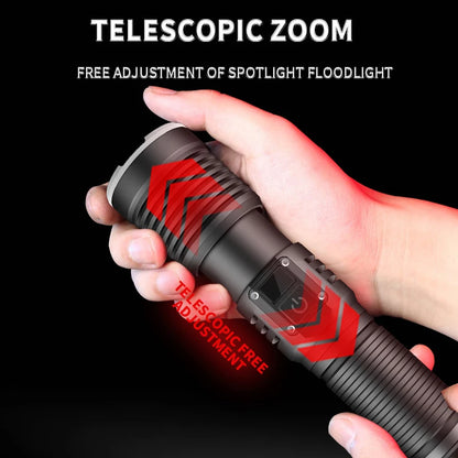 XHP70 Powerful LED Flashlight Digitail Display Screen Torch USB Rechargeable Fishing Lantern Waterproof Zoom Lights