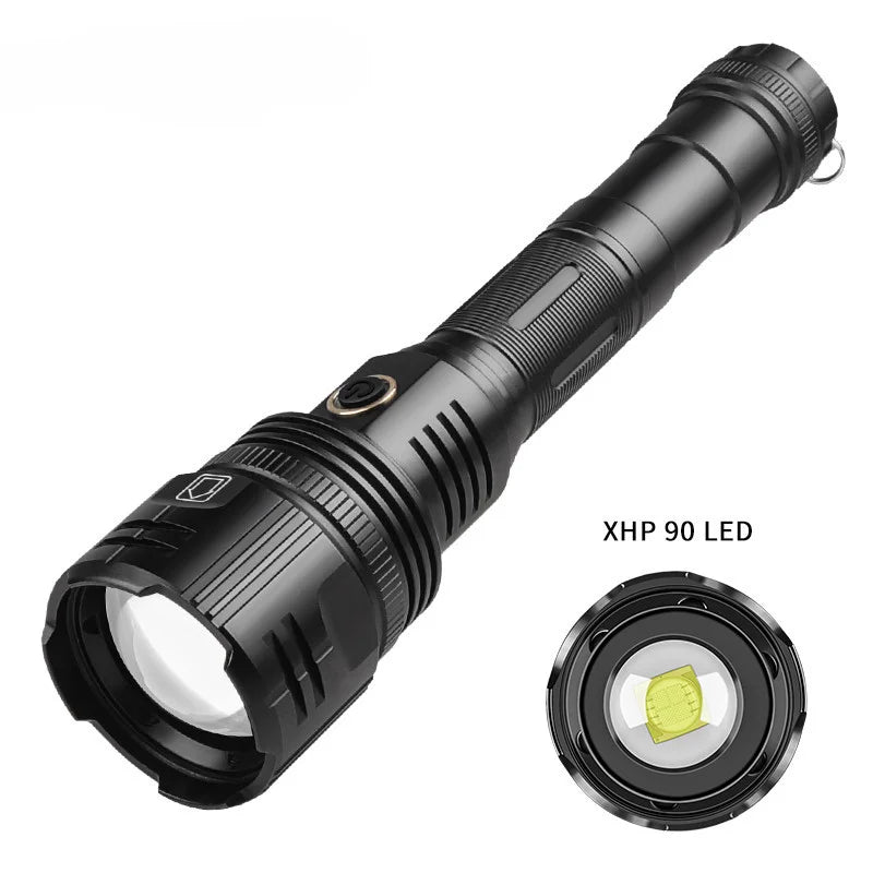 Long Range Flashlight  High Power LED Flashlight Torch 30W Lighting Distance Waterproof Tactical Hunting Lights