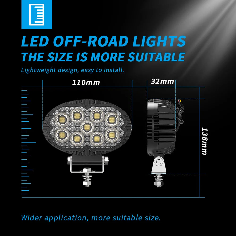 5.5 Inch 36 LED Ellipse Floodlight 9-32V 26W Car Work Light For Jeep Truck Boat Tractor ATV Offroad 4X4 Barra LED Headlight