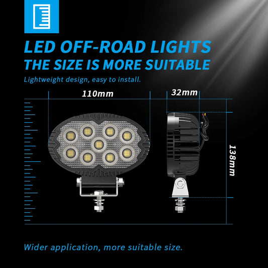 5.5 Inch 36 LED Ellipse Floodlight 9-32V 26W Car Work Light For Jeep Truck Boat Tractor ATV Offroad 4X4 Barra LED Headlight