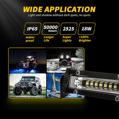 Bulbs LED Work Light Bar 9W 3030 6500K Aluminum Alloy 12-24 V Anti Explosion For Car & Truck