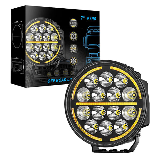 7" Round Car Working Light Truck Off-Road Driving Light Retrofitted Front Headlight Auxiliary Car Light Day Running Light 7R02