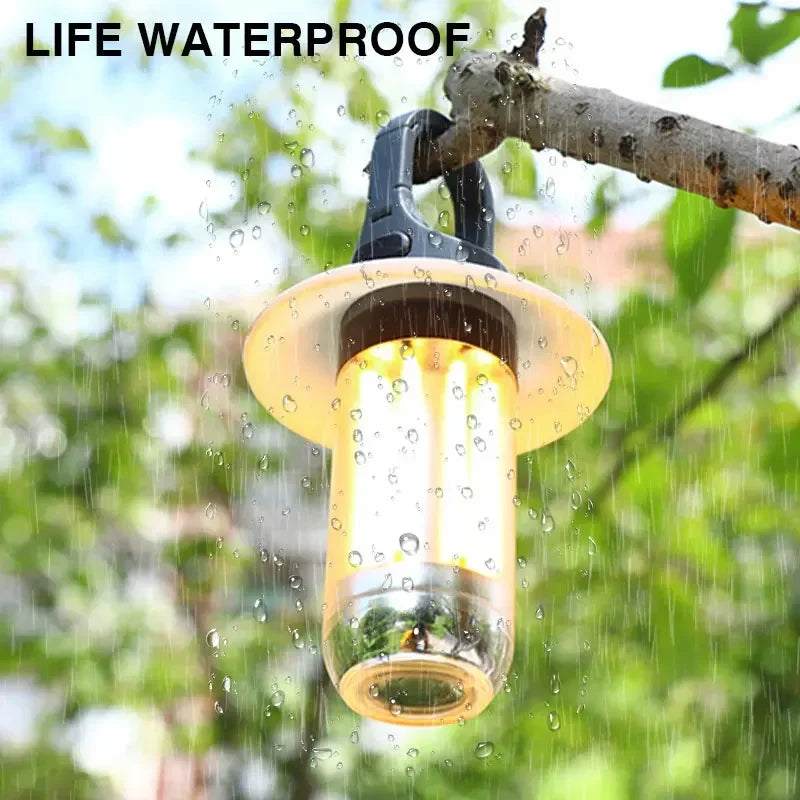 Three Light Sources with Built-in Battery Outdoor Camping Light Type-c Charging Magnet Retro Camping Light H1
