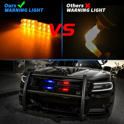 Car network red blue flash warning light wireless remote control clip lane light one tow four 3LED grille lights