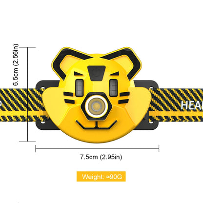 Kids LED Headlamp USB Rechargeable Camping Flashlight Toys 4 Modes Cute Animal Headlight Birthday Gifts for Toddlers