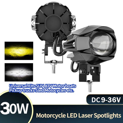 New Motorcycle LED Fog lights Spotlight Auxiliary Fog Lamps High Low Beam Driving Work Lights Lens 6000lm Sled Trucks Universal