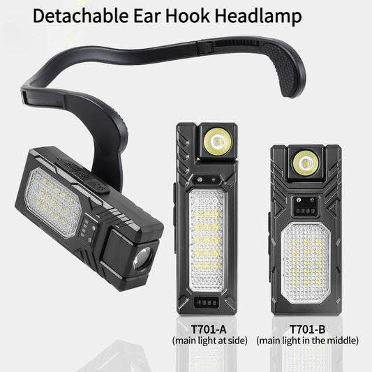 Hanging Ear Detachable Headlamp Sensor Camping Headlight Mini Portable Flashlight Magnetic Work Light Waterproof Emergency Lamp