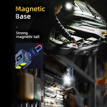 MINI USB Rechargeable LED Flashlight Portable Tail magnet flashlight Super Bright Camping Lantern Side COB emergency light