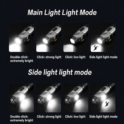 Rotatable Flashlight With Magnetic Attraction At The Bottom Suitable For outdoor Household emergency use Breaking Windows