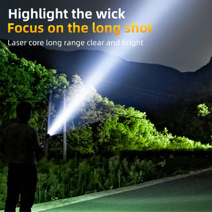 portable LED+COB flashlight USB rechargeable searchlight  hook camping torch outdoor spotlight magnetic red blue work lantern