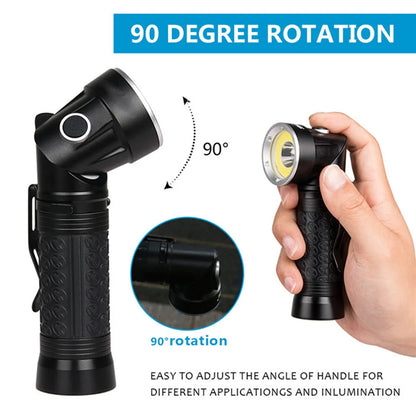 Potente linterna LED T6+COB, 4 modos, luz de trabajo plegable de 90°, luz de inspección LED, linterna táctica con cola magnética para acampar