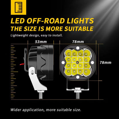 Foco de trabajo LED todoterreno de 3 pulgadas, cuadrado, combinado, 12 V-24 V, 48 W, 4 x 4, para coche, camión, tractor, motocicleta, barco