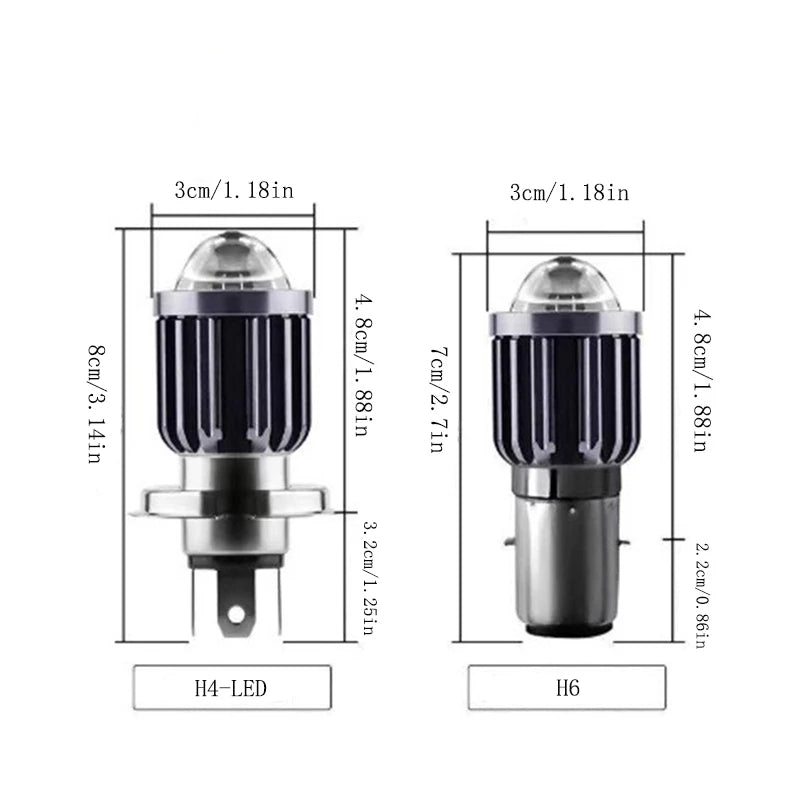 Motorcycle Headlight LED Bulb H6 H4 BA20D Beam Motorcycle Headlight Scooter Accessories Headlight