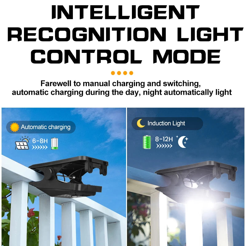 LED Solar Clip Light Com Sensor De Movimento Lmpermeável Luzes Do Jardim Ao Ar Livre Camping Lamp  Street Landscape Wall Decorat