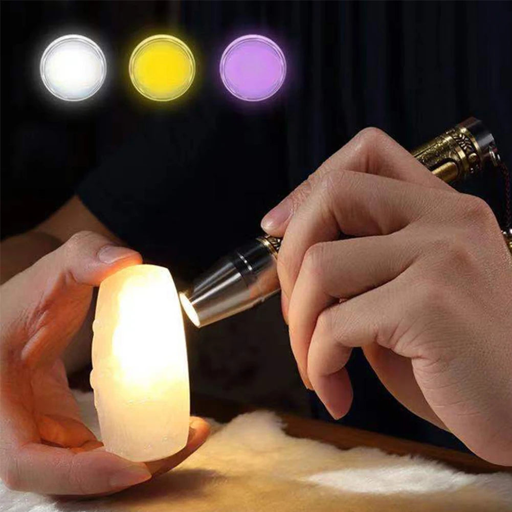 UV LED Flashlight 3 Modes Identification Jade Detector 365nm Ultraviol ...