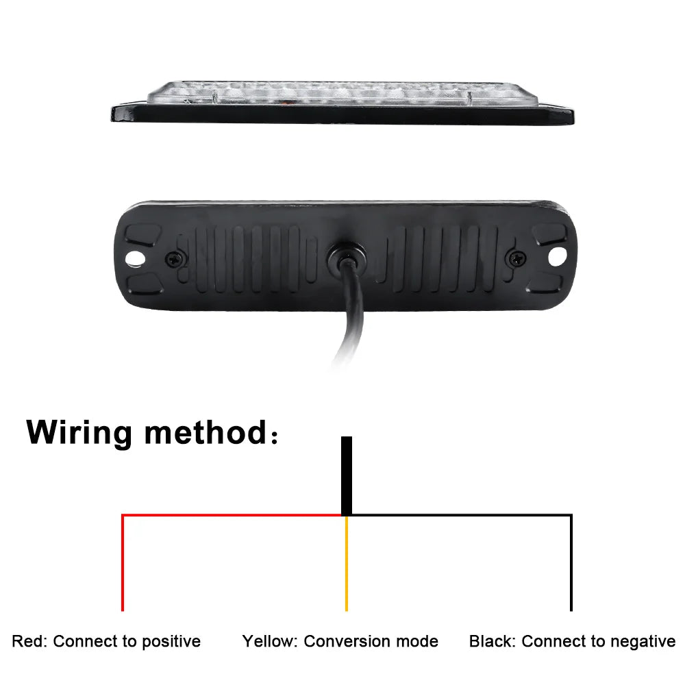 Luz estroboscópica LED, luces intermitentes para rejilla, luz de emergencia para automóvil, luz de advertencia de 6 LED, luces policiales para automóvil, luz estroboscópica LED para CAMIÓN, 12 V, 24 V